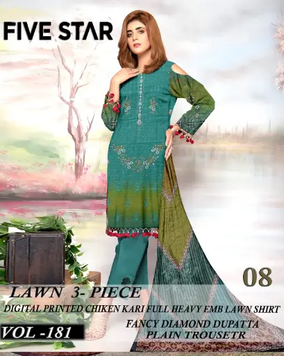 Five Star chikan kari boring fully heavy embroidery